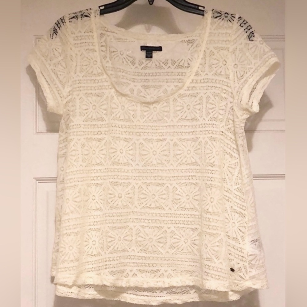 American Eagle Ivory Lace Shirt
